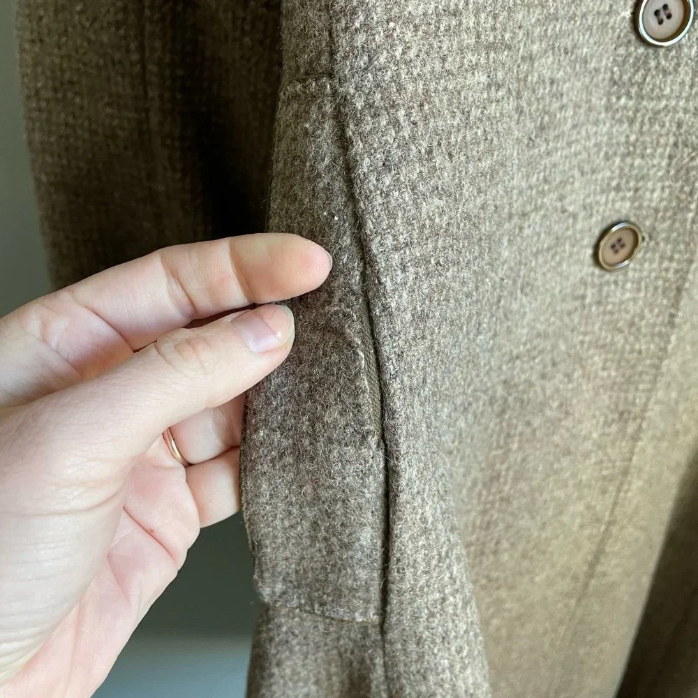 Vintage Junior Concept Tweed and Crushed Velvet Swing Dress Coat Size Small - Picture 4 of 11